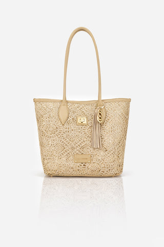 Borsa Shopping Versailles Lace Beige