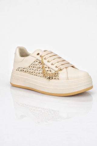 Apepazza Lifty15 - Sneaker Gioiello in pelle Traforata Cream