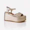 Zeppa platform AL326 con Naturale-Strass Platino