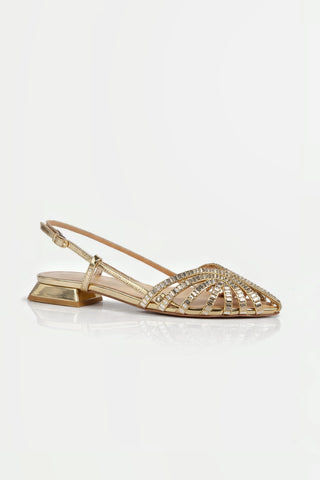 Slingback Mirror Gold Alma en Pena in pelle Platino