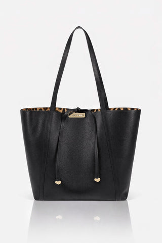 Shopper Double Braccialini in pelle Black