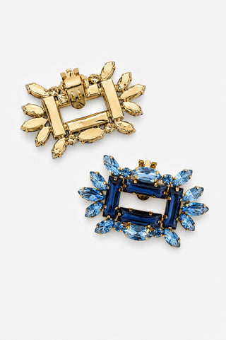 Clip gioiello con pietre Blu