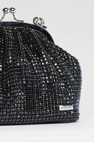 Borsa piccola Albano con strass all-over Nero