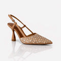 Slingback gioiello AL253 con strass Ambra