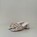 Ocean Sandali Mules in pelle Avorio