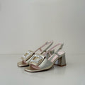 Ocean Slingback in pelle Platino
