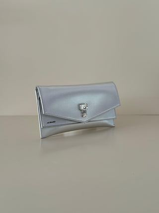 Pochette A1054 busta Swarovsky Argento