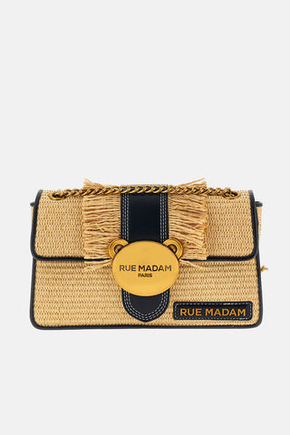 Borsa a tracolla Teddy IT-BAG in Rafia Black