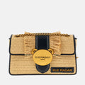 Borsa a tracolla Teddy IT-BAG in Rafia Black
