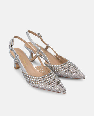 Slingback Lux Alma en Pena in pelle Silver