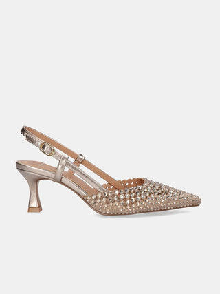 Diva V261855 -  Slingback Lux Platino in pelle Diva Gold