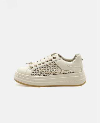 Apepazza Lifty15 - Sneaker Gioiello in pelle Traforata Cream
