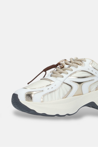 Gio+ Dalia - Sneaker Alta in pelle Combi Gold