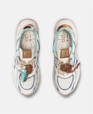 Gio+ Dalia Cecilia - Sneaker Alta in pelle e glitter Combi Mucca