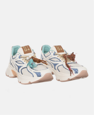 Gio+ Dalia Cecilia - Sneaker Alta in pelle e glitter Combi Mucca