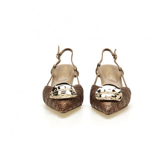 Slingback Apepazza Glow 05 in Rafia Bronze