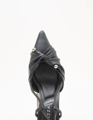 Slingback Apepazza Glow con nodo in pelle Black
