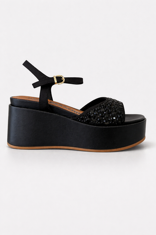 Zeppa platform AL326 Nero-Strass Black