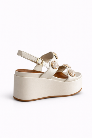 Zeppa platform AL321 con bottoni Nappa Burro