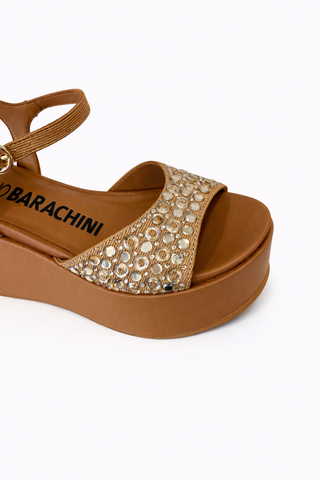 Zeppa platform AL326 con Ambra-Strass Cuoio