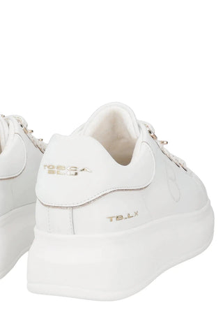 Sneaker gioiello ToscaBlu Astrid con farfalle in pelle Bianco
