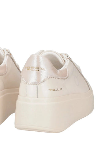 Sneaker gioiello ToscaBlu Clara con perle in pelle Beige