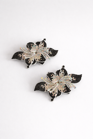 Clip gioiello Silver-Strass Nero
