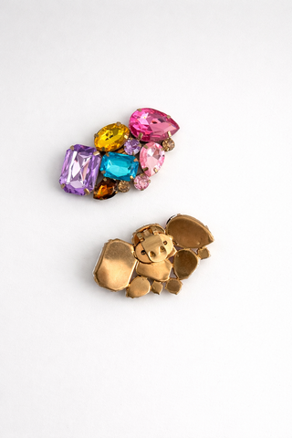 Clip gioiello con pietre Multicolor