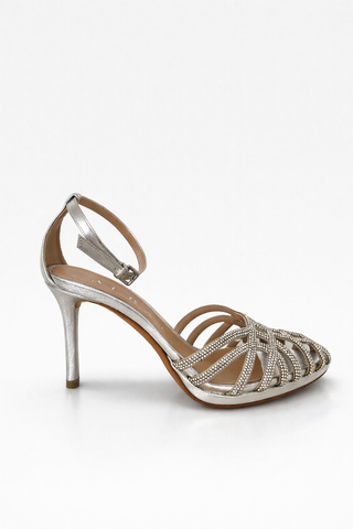 Sandalo ragnetto Albano in pelle Argento Cristal