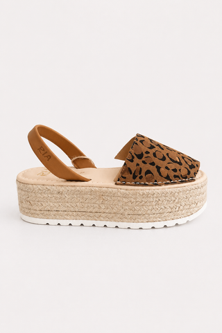 Minorchina Ria Platform Yute4 Cuoio Animalier Noce