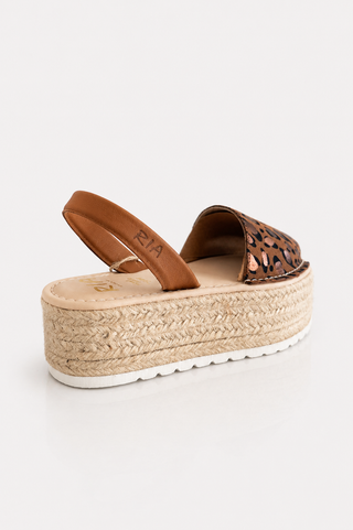 Minorchina Ria Platform Yute4 Cuoio Animalier Noce