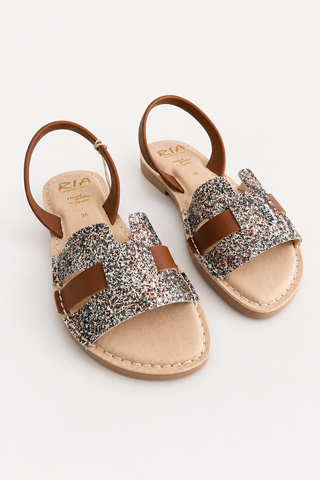 Minorchina Ria flat/hermes Glitter Tie Dye Cuoio