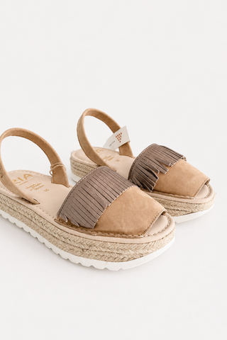 Minorchina Ria Platform Yute2 con frangia Onix Natural