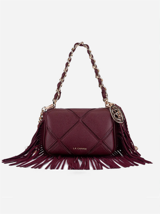 Isabel – Borsa a spalla piccola con frange Cherry