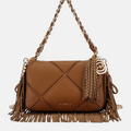 Isabel – Borsa a spalla grande con frange Cuoio