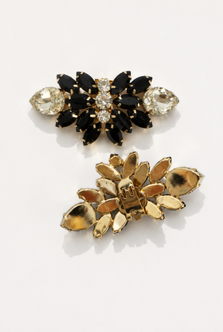 Clip gioiello con pietre Nere