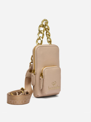 Jinny Jewels – Borsa a tracolla in pelle Taupe