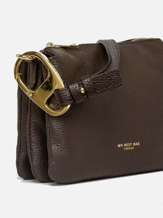 Reflex Dollaro – Borsa a spalla piccola in pelle Chocolate